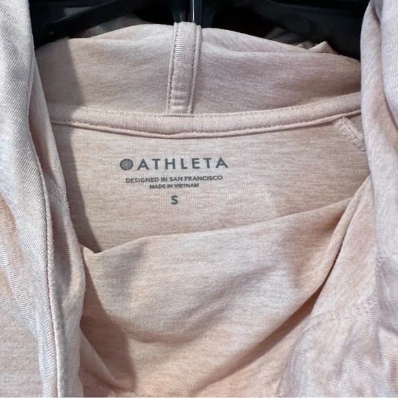 Athleta Uptempo Pullover Hoodie Light Pink Long Sleeve - Picture 4 of 6